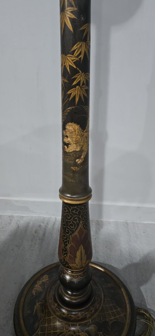 VERY GOOD CHINOISERIE STANDARD LAMP WITH SHADE - ADDITIONAL PHOTO 3