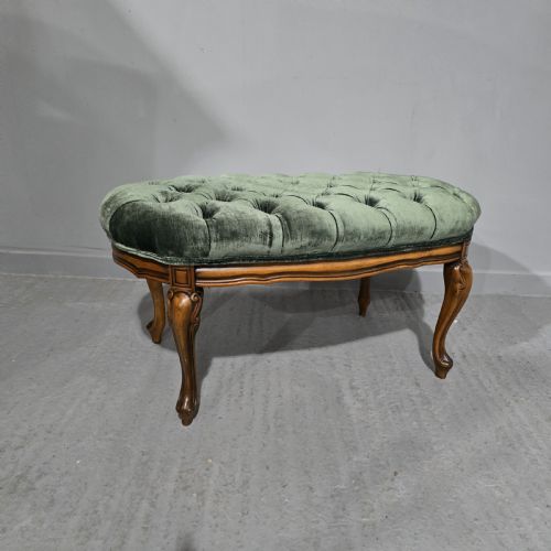 fig 1. Very Good French Walnut Deep Buttoned Stool