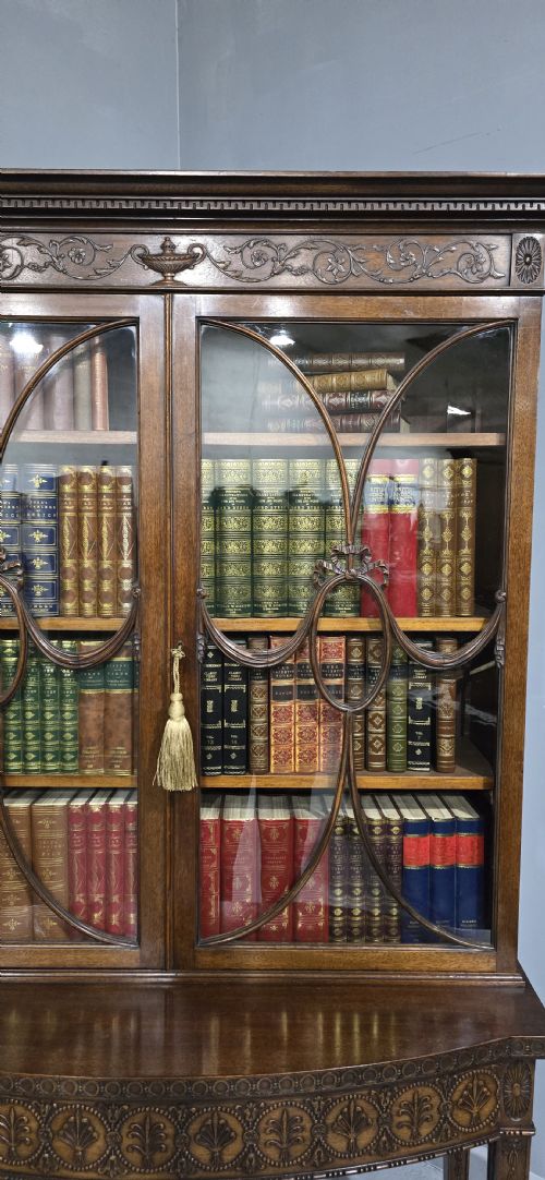 TOP QUALITY ADAMS MAHOGANY BOOKCASE ON STAND - ADDITIONAL PHOTO 3