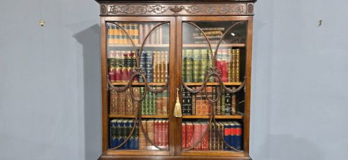 TOP QUALITY ADAMS MAHOGANY BOOKCASE ON STAND - ADDITIONAL PHOTO 4