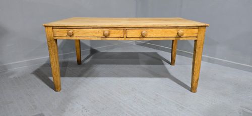 fig 1. Large Two Drawer Pine Kitchen Farmhouse Dining Table