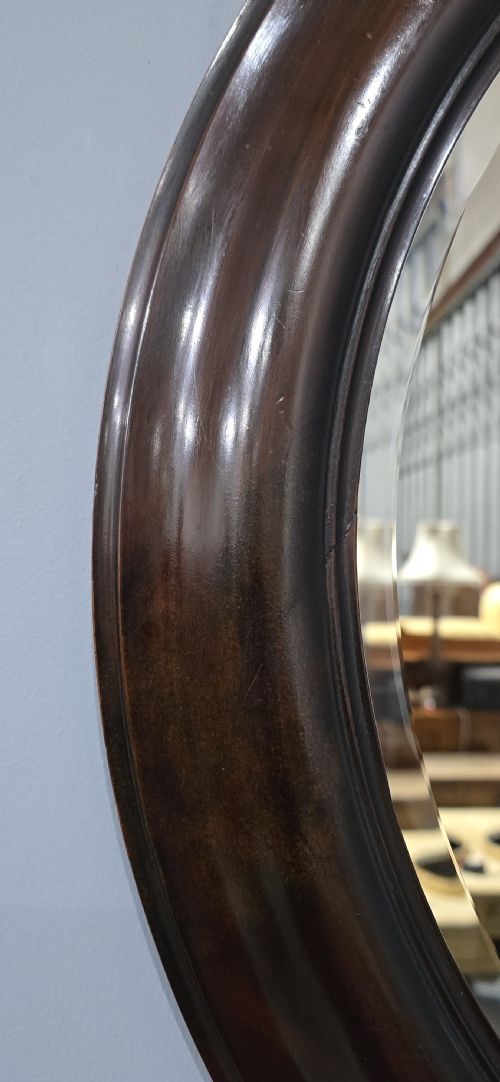 PAIR MAHOGANY CIRCULAR MIRRORS - ADDITIONAL PHOTO 4