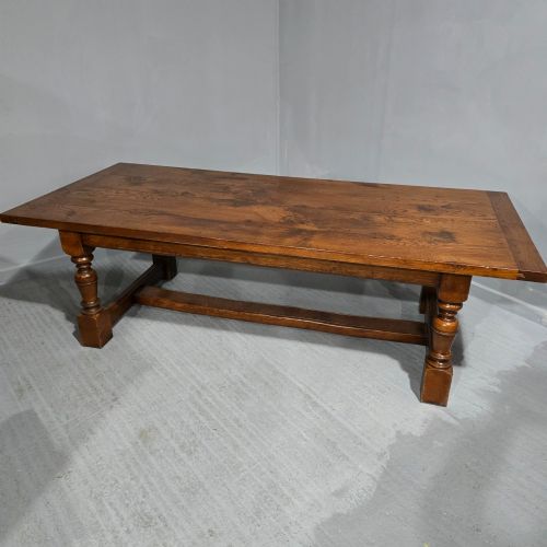fig 1. Huge Oak Plank Farmhouse Refrectory Dining Table