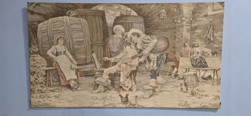 LARGE SIGNED TAPESTRY ON BOARD - ADDITIONAL PHOTO 2