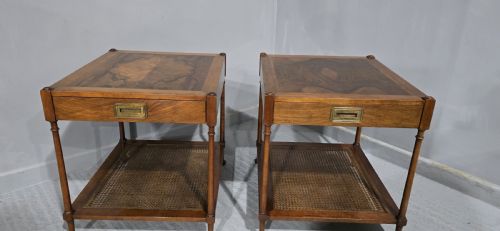 PAIR BURR WALNUT LAMP END TABLE - ADDITIONAL PHOTO 2