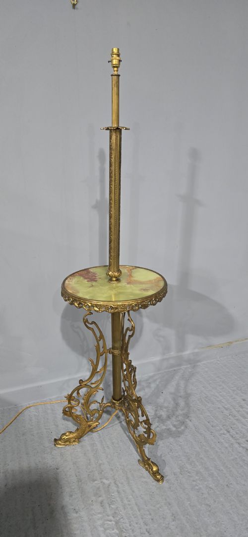 OUTSTANDING BRASS STANDARD LAMP - ADDITIONAL PHOTO 1