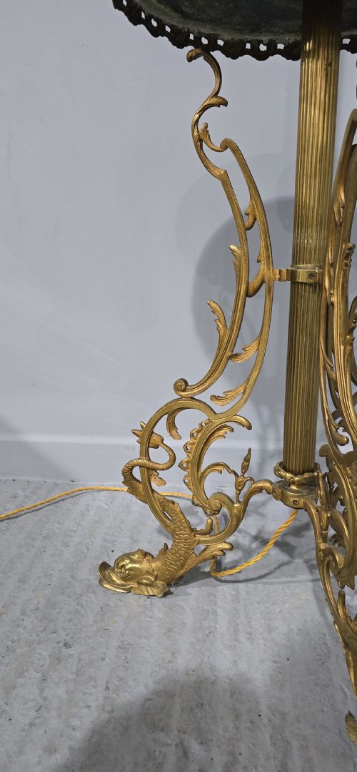OUTSTANDING BRASS STANDARD LAMP - ADDITIONAL PHOTO 9