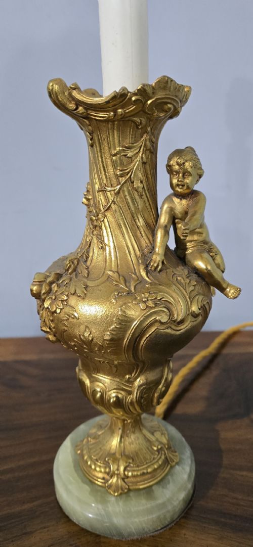 PRETTY ORMOLU CHERUB LAMP - ADDITIONAL PHOTO 1