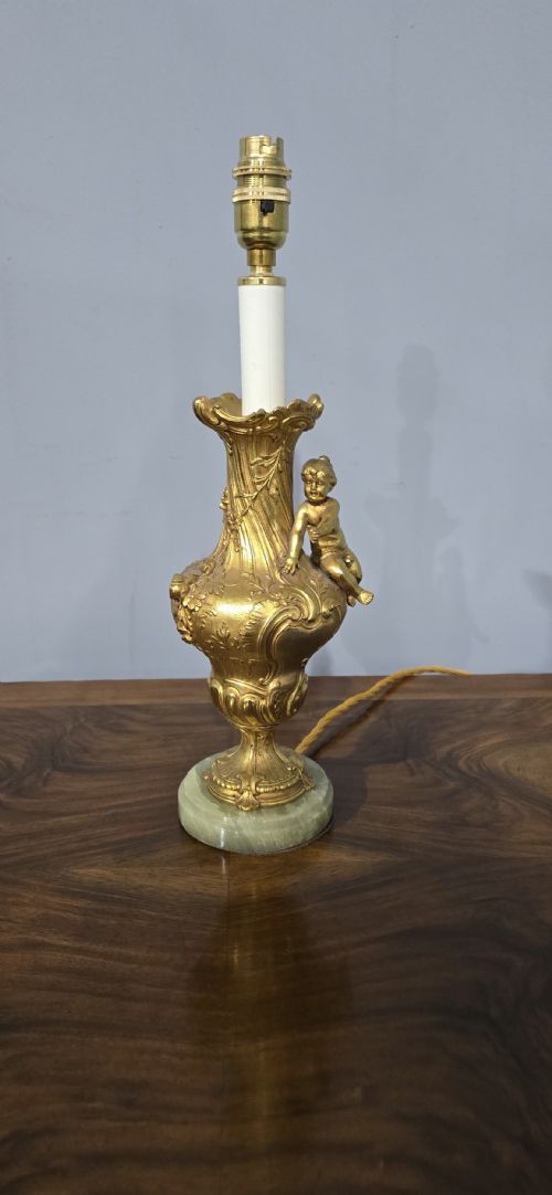 PRETTY ORMOLU CHERUB LAMP - ADDITIONAL PHOTO 4
