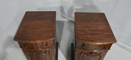 SUPER PAIR MAHOGANY BEDSIDE LAMP CABINETS - ADDITIONAL PHOTO 5