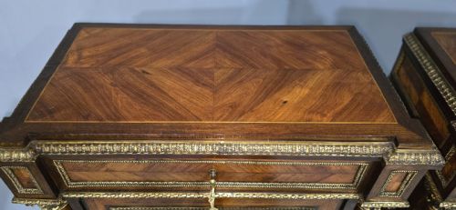FABULOUS PAIR OF TALL FRENCH LOUIS XVI PORCELAIN MOUNTED CABINETS - ADDITIONAL PHOTO 6
