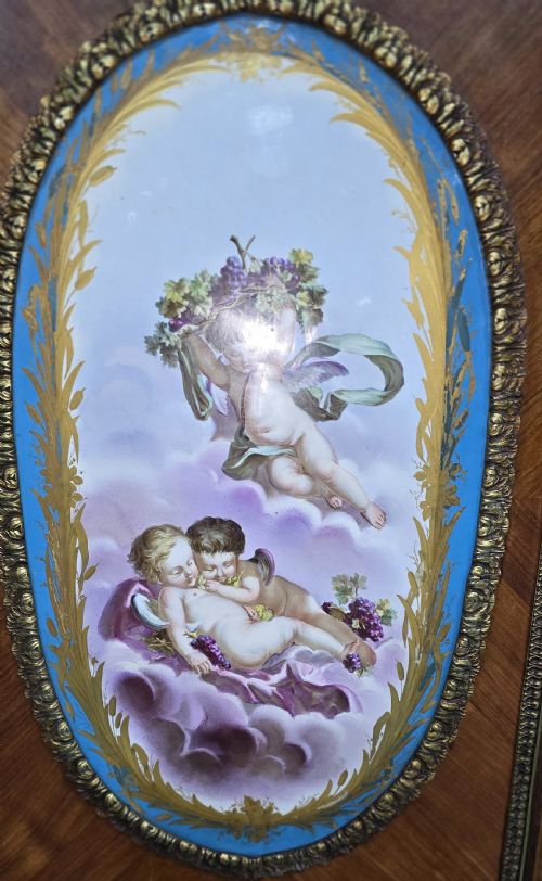 FABULOUS PAIR OF TALL FRENCH LOUIS XVI PORCELAIN MOUNTED CABINETS - ADDITIONAL PHOTO 8