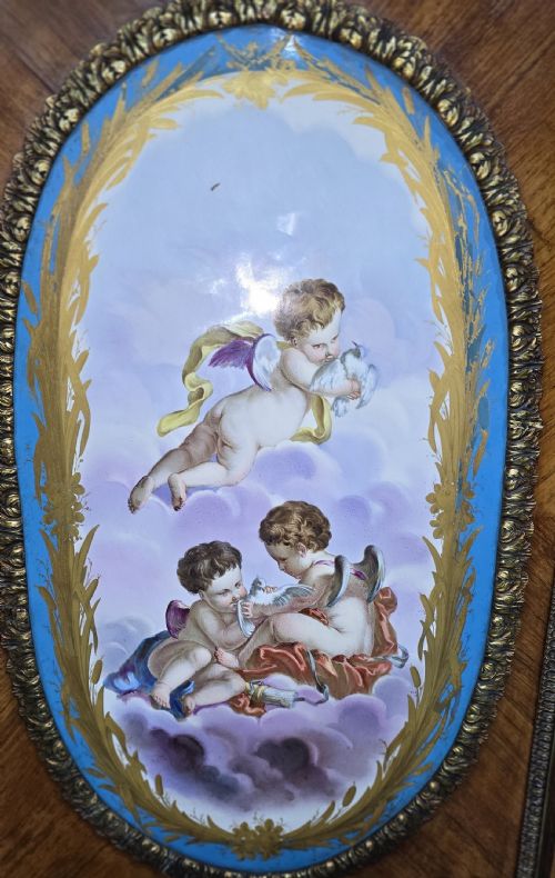 FABULOUS PAIR OF TALL FRENCH LOUIS XVI PORCELAIN MOUNTED CABINETS - ADDITIONAL PHOTO 9