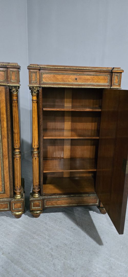 FABULOUS PAIR OF TALL FRENCH LOUIS XVI PORCELAIN MOUNTED CABINETS - ADDITIONAL PHOTO 13
