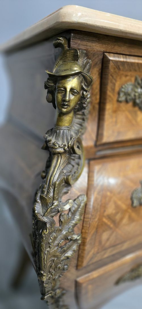 TOP QUALITY PAIR FRENCH BOMBE COMMODE CHESTS OF DRAWERS - ADDITIONAL PHOTO 11