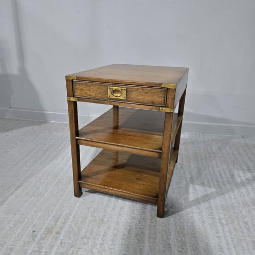 Mahogany Campaign Lamp Table