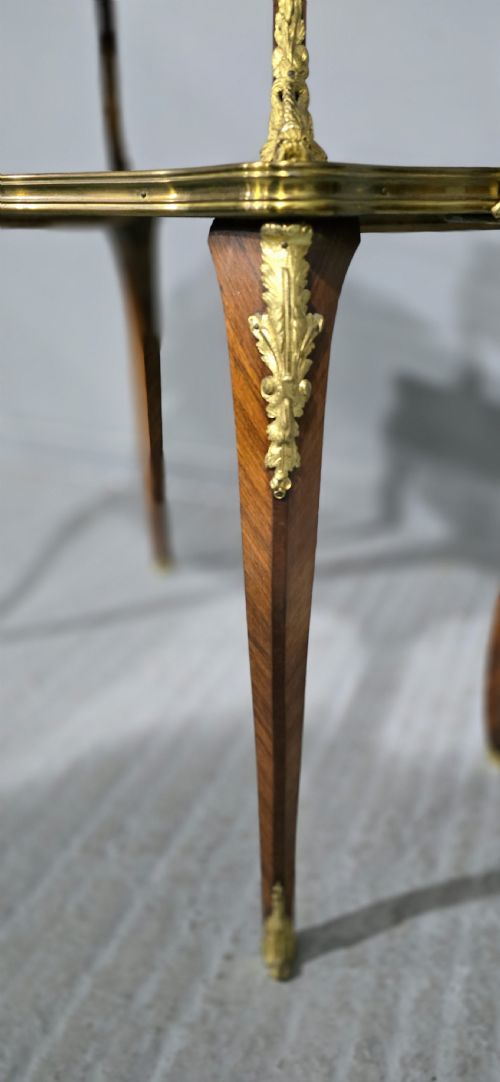 OUTSTANDING FRENCH MARQUETRY ETAGERE TWO TIER TABLE - ADDITIONAL PHOTO 5