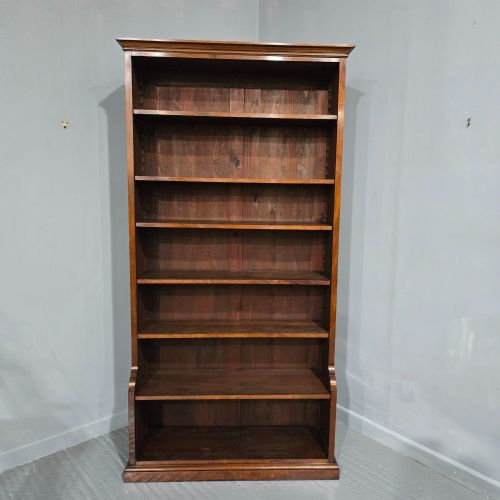 Outstanding Tall Mahogany Open Adjustable Library Bookcase