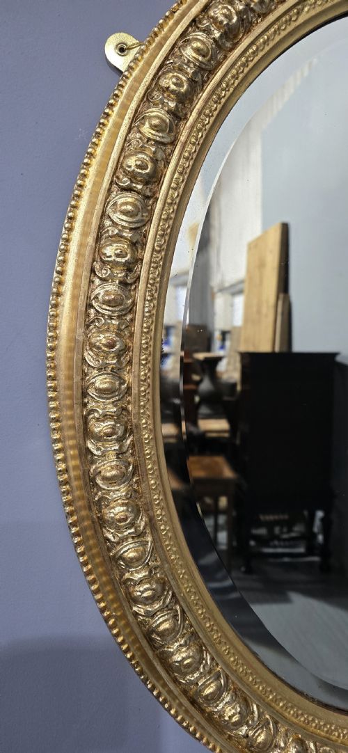 FABULOUS VICTORIAN OVAL GILT MIRROR - ADDITIONAL PHOTO 2