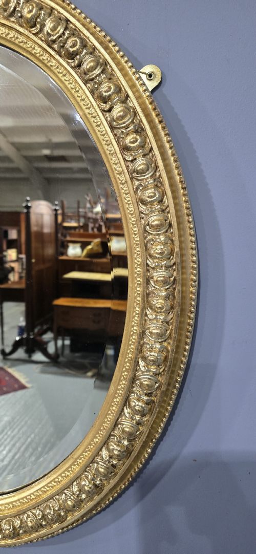 FABULOUS VICTORIAN OVAL GILT MIRROR - ADDITIONAL PHOTO 5
