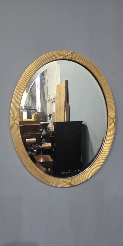 PAIR VICTORIAN OVAL GILT MIRRORS - ADDITIONAL PHOTO 4