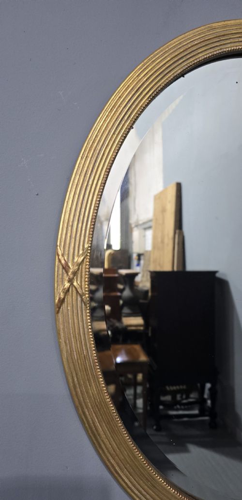 PAIR VICTORIAN OVAL GILT MIRRORS - ADDITIONAL PHOTO 6