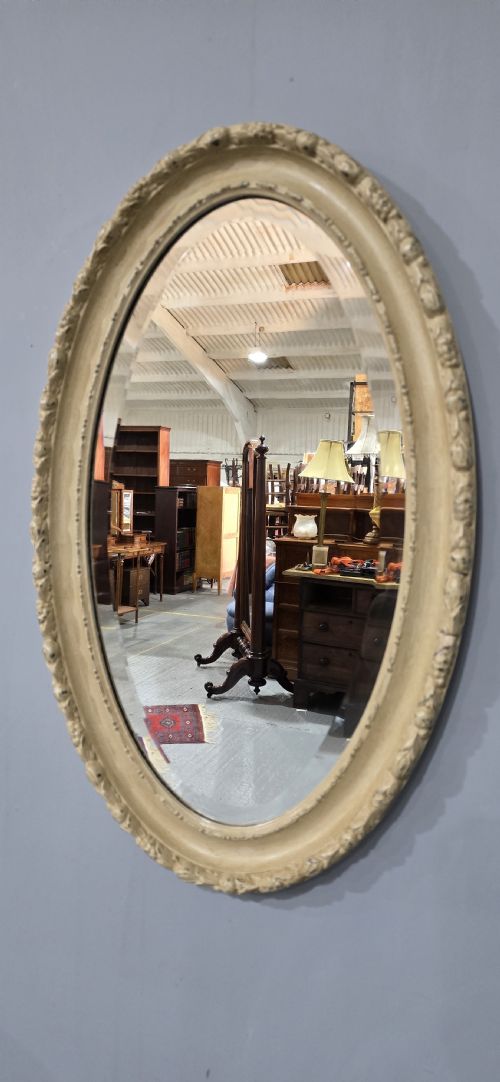 VICTORIAN OVAL PAINTED MIRROR - ADDITIONAL PHOTO 1