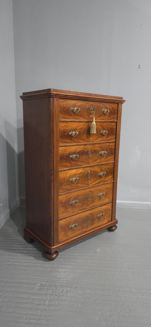 fig 1. Outstanding Tall Mahogany Chest of Drawers