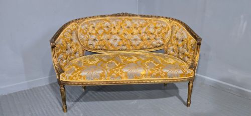 LOVELY FRENCH GILT TWO SEAT SOFA - ADDITIONAL PHOTO 3