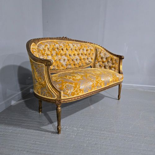 LOVELY FRENCH GILT TWO SEAT SOFA - ADDITIONAL PHOTO 1
