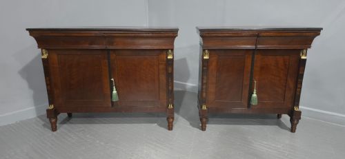 fig 1. Wonderful Pair French Empire Mahogany Cabinets