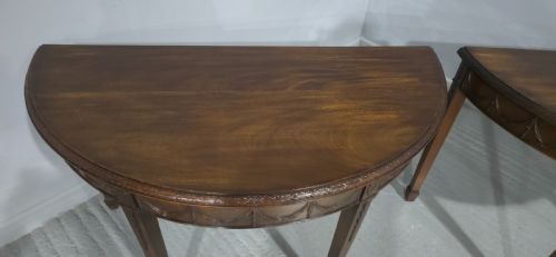 OUTSTANING PAIR MAHOGANY CONSOLE TABLES BY JAMES SHOOLBRED - ADDITIONAL PHOTO 5