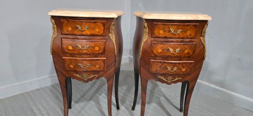 fig 1. Excellent Quality Pair French Bedside Chests of Drawers