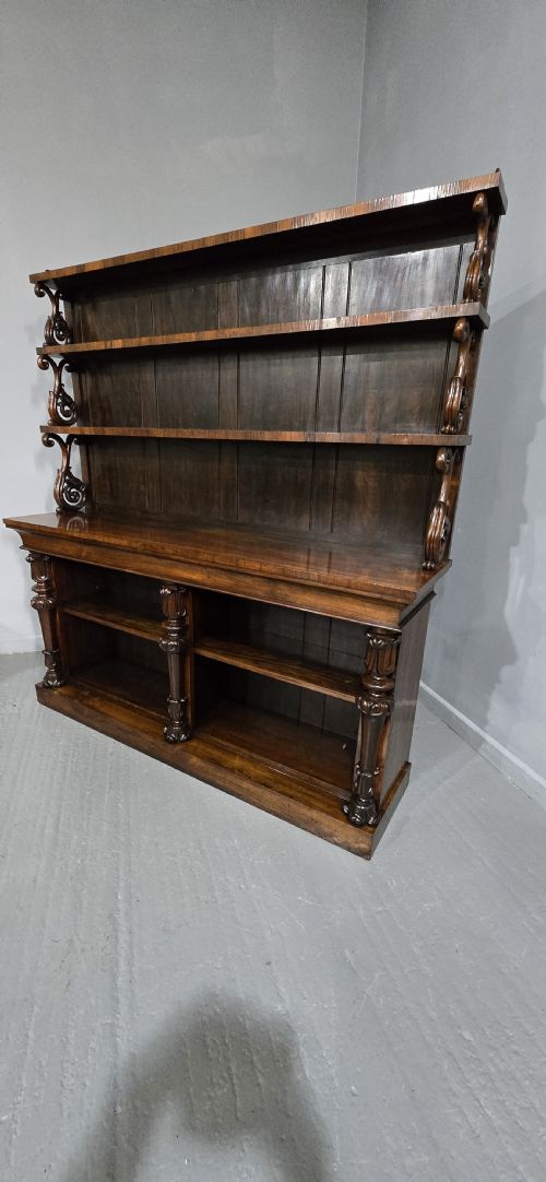 LARGE TOP QUALITY WILLIAM 4TH OPEN LIBRARY WATERFALL BOOKCASE - ADDITIONAL PHOTO 2