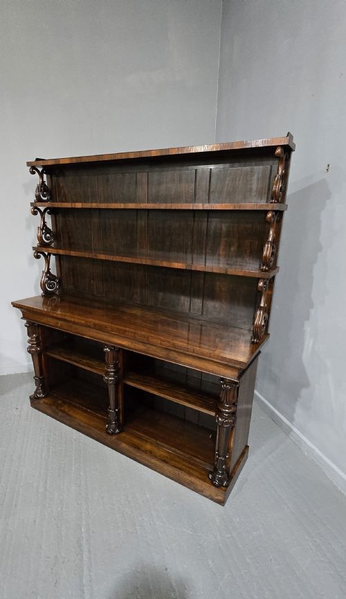 LARGE TOP QUALITY WILLIAM 4TH OPEN LIBRARY WATERFALL BOOKCASE - ADDITIONAL PHOTO 3