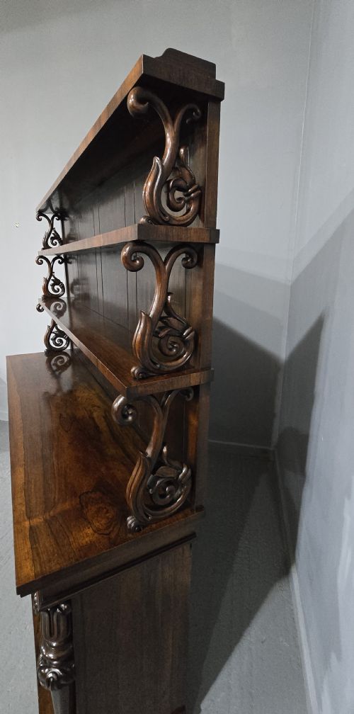 LARGE TOP QUALITY WILLIAM 4TH OPEN LIBRARY WATERFALL BOOKCASE - ADDITIONAL PHOTO 4