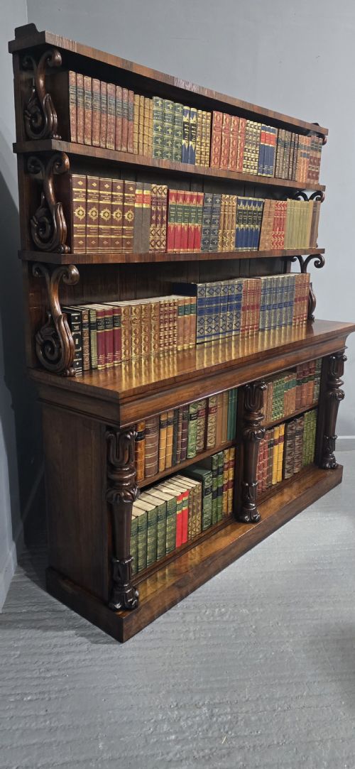 LARGE TOP QUALITY WILLIAM 4TH OPEN LIBRARY WATERFALL BOOKCASE - ADDITIONAL PHOTO 16