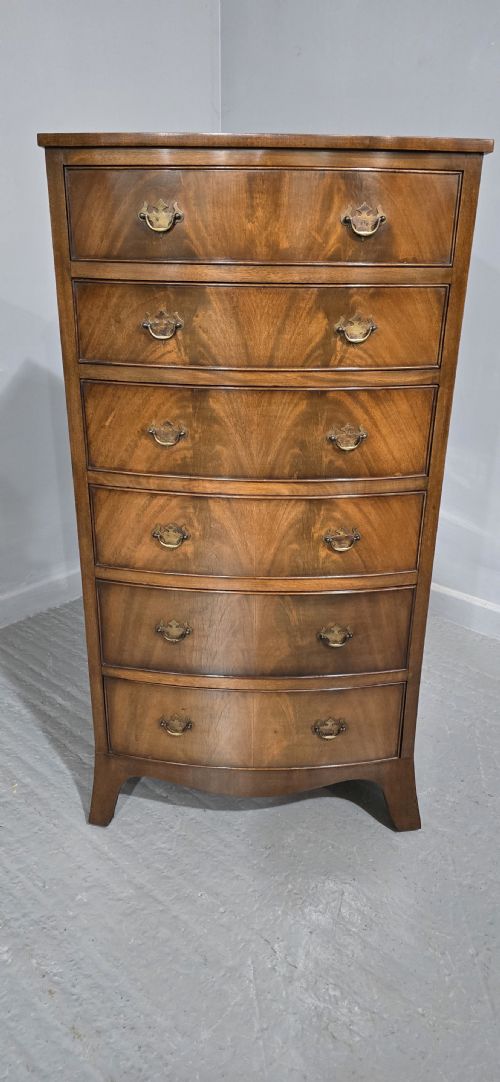 fig 1. Tall Mahogany Chest of Six Drawers