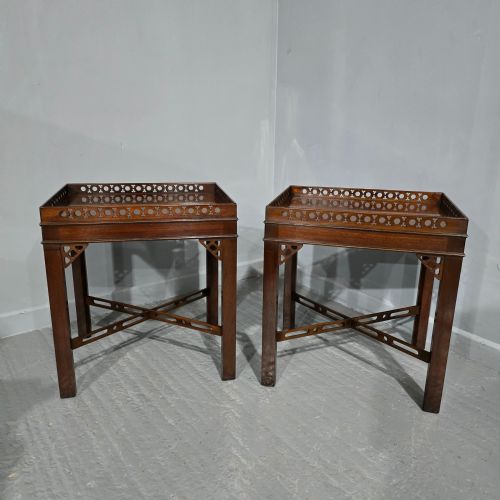 Good Pair Mahogany Lamp Tables