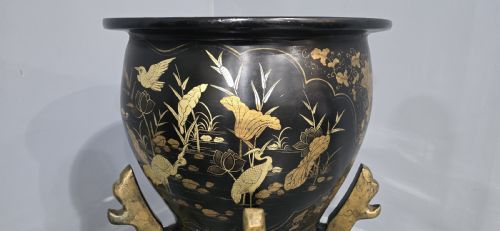 HUGE ORIENTAL JARDINERE ON STAND - ADDITIONAL PHOTO 2