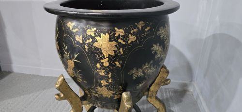HUGE ORIENTAL JARDINERE ON STAND - ADDITIONAL PHOTO 3