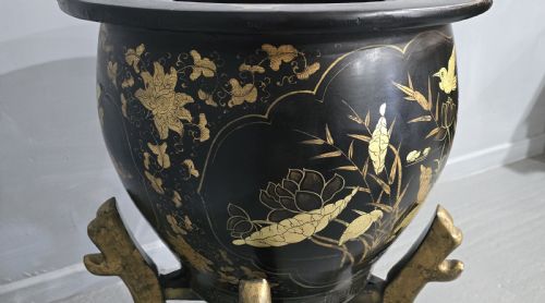 HUGE ORIENTAL JARDINERE ON STAND - ADDITIONAL PHOTO 4