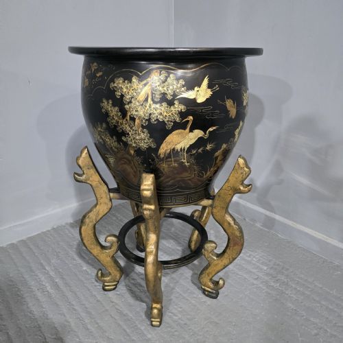 HUGE ORIENTAL JARDINERE ON STAND - ADDITIONAL PHOTO 5