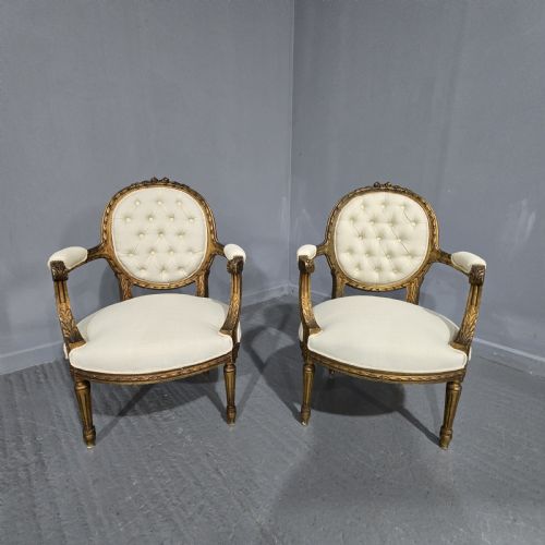 fig 1. Nice Pair French Elbow Chairs