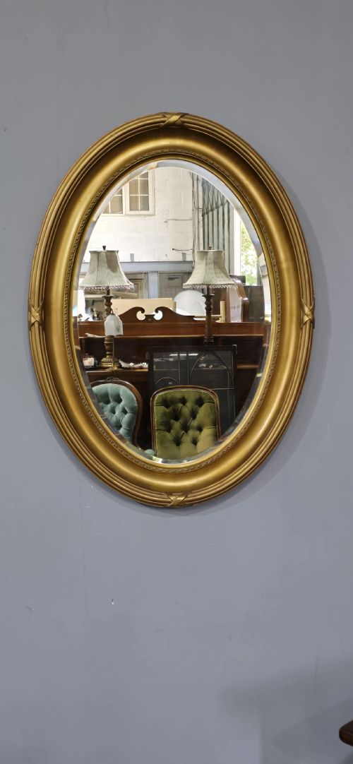 LARGE VICTORIAN OVAL GILT MIRROR - ADDITIONAL PHOTO 2