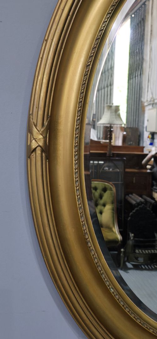LARGE VICTORIAN OVAL GILT MIRROR - ADDITIONAL PHOTO 3