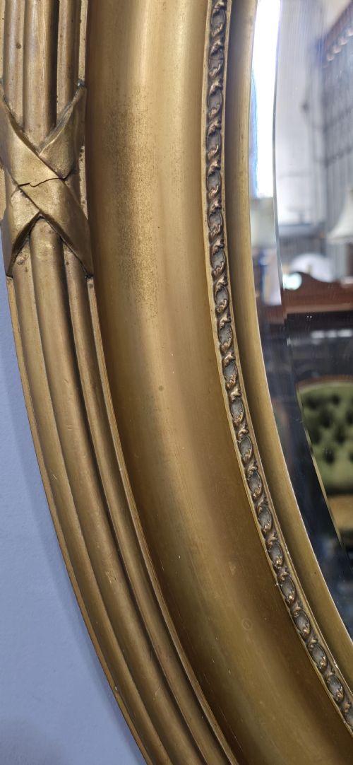 LARGE VICTORIAN OVAL GILT MIRROR - ADDITIONAL PHOTO 5