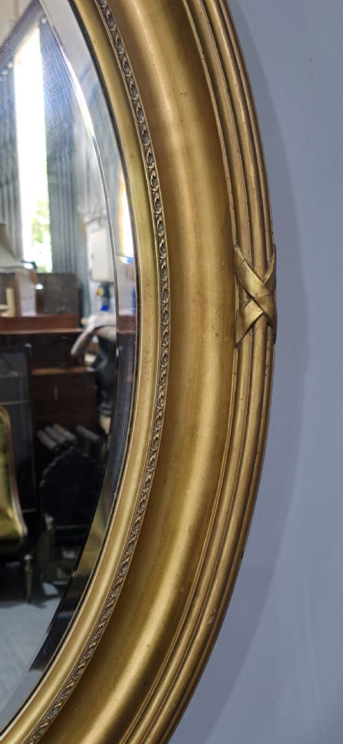 LARGE VICTORIAN OVAL GILT MIRROR - ADDITIONAL PHOTO 6
