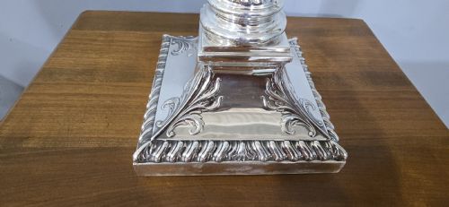 ANTIQUE SILVER PLATED TABLE LAMP - ADDITIONAL PHOTO 2
