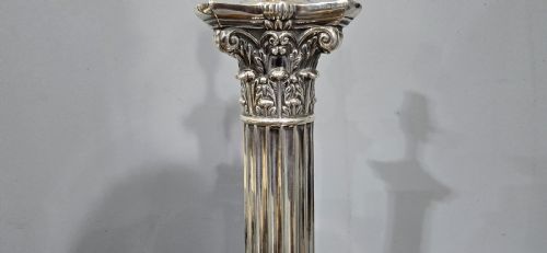ANTIQUE SILVER PLATED TABLE LAMP - ADDITIONAL PHOTO 3
